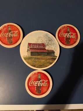 Vintage Lot of 4 Coca Cola Coasters